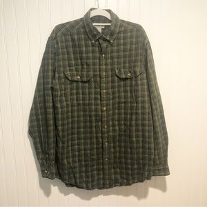 Carhartt Green & Blue Plaid Button Up Shirt Large Tall